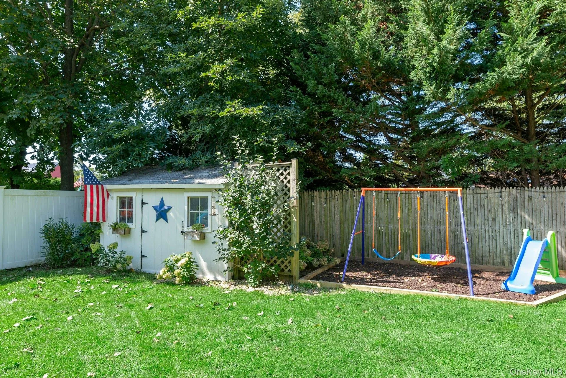 Shed and child play area Shed and child play area