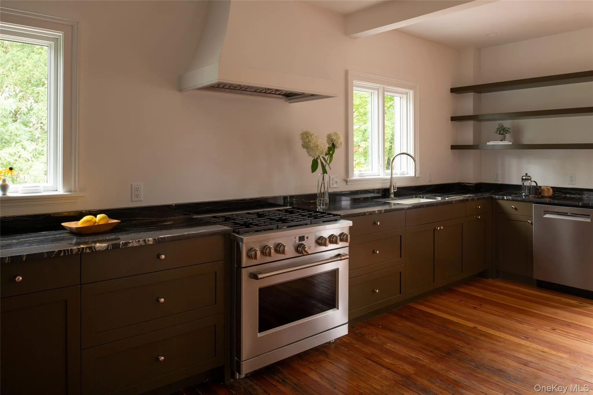 Chef's kitchen with gas range, hood and all new stainless appliances Chef's kitchen with gas range, hood and all new stainless appliances