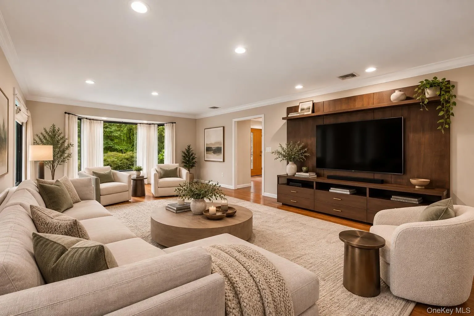 Virtually Staged Living room with beautiful picture window. Virtually Staged Living room with beautiful picture window.