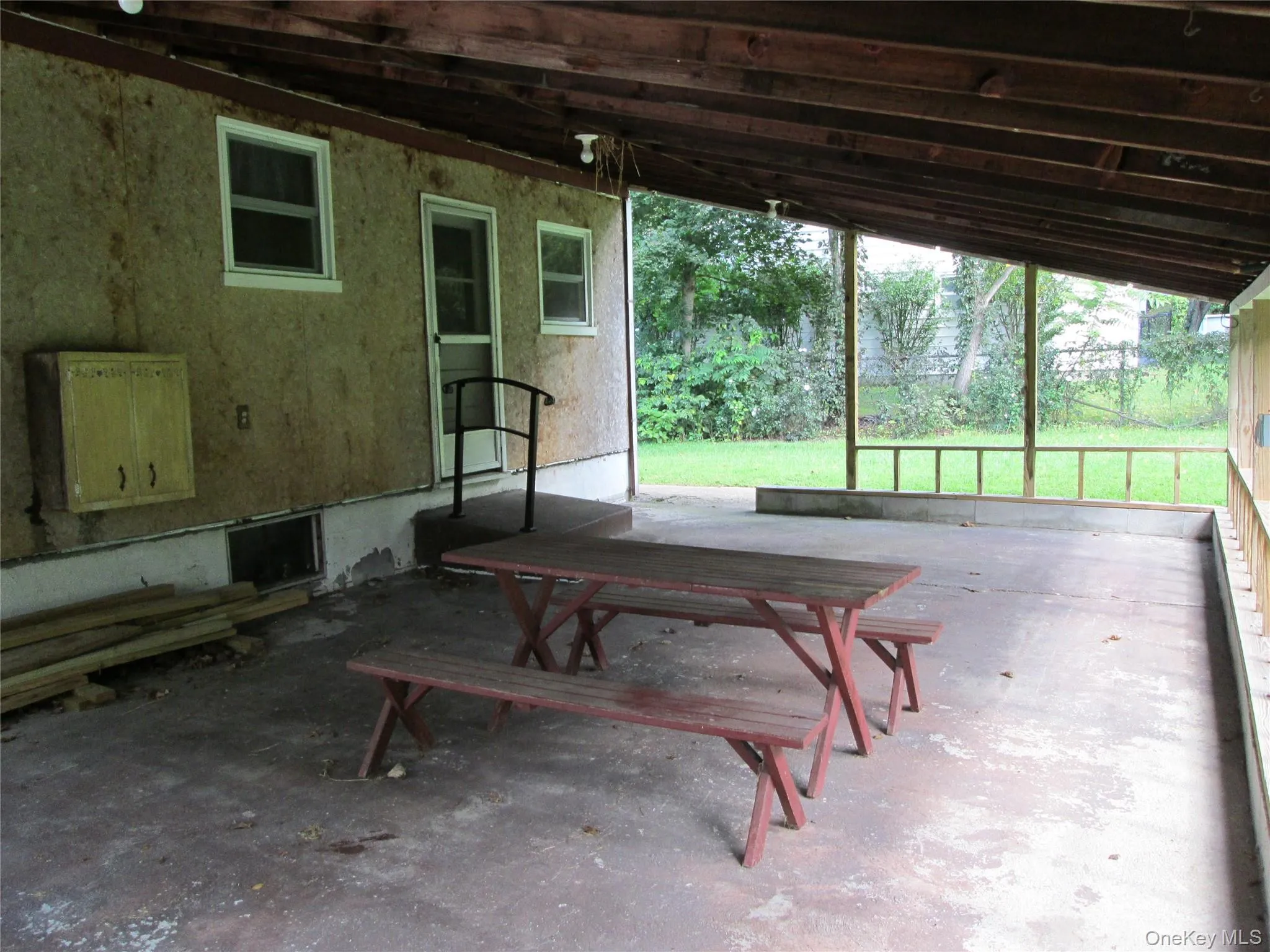 large covered porch with cement floor large covered porch with cement floor