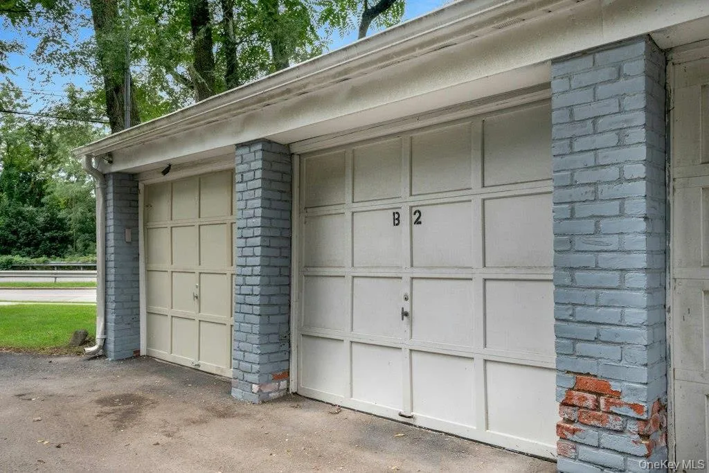 Exterior view of garage entrance Exterior view of garage entrance