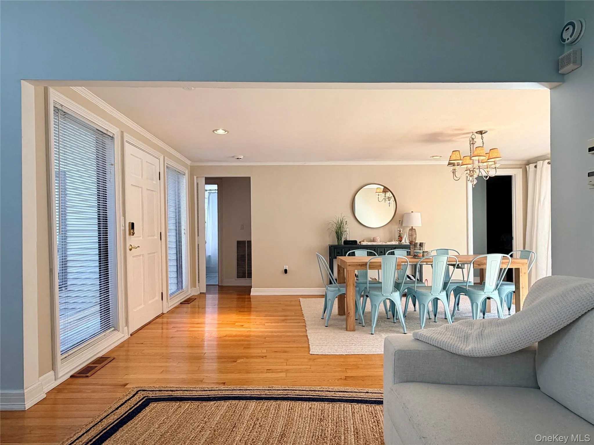 View from living room into dining room. View from living room into dining room.
