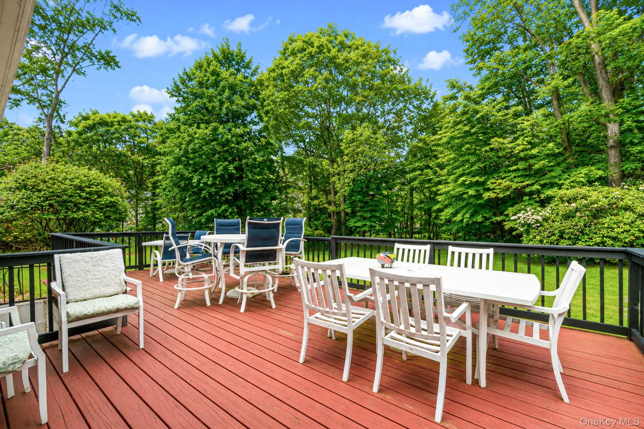 Private deck with sliders from Living area Private deck with sliders from Living area