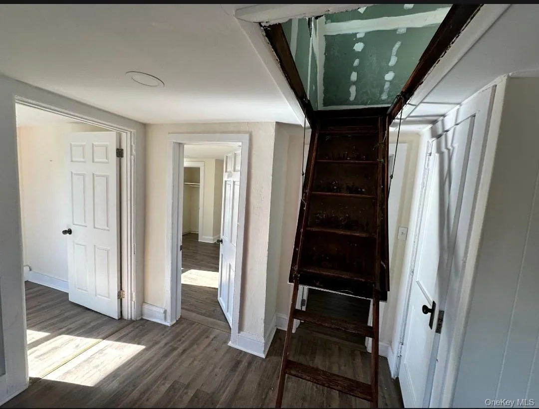 Drop down stairs to attic Drop down stairs to attic