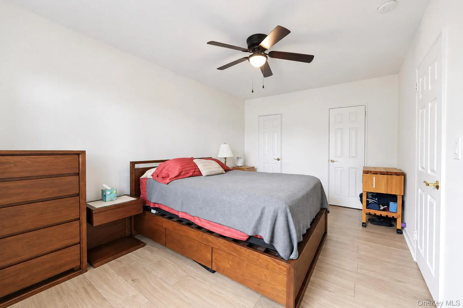 Bedroom w/ 2 closets - new Hybrid Flooring, Ceiling fan & wall mtd TV Bedroom w/ 2 closets - new Hybrid Flooring, Ceiling fan & wall mtd TV