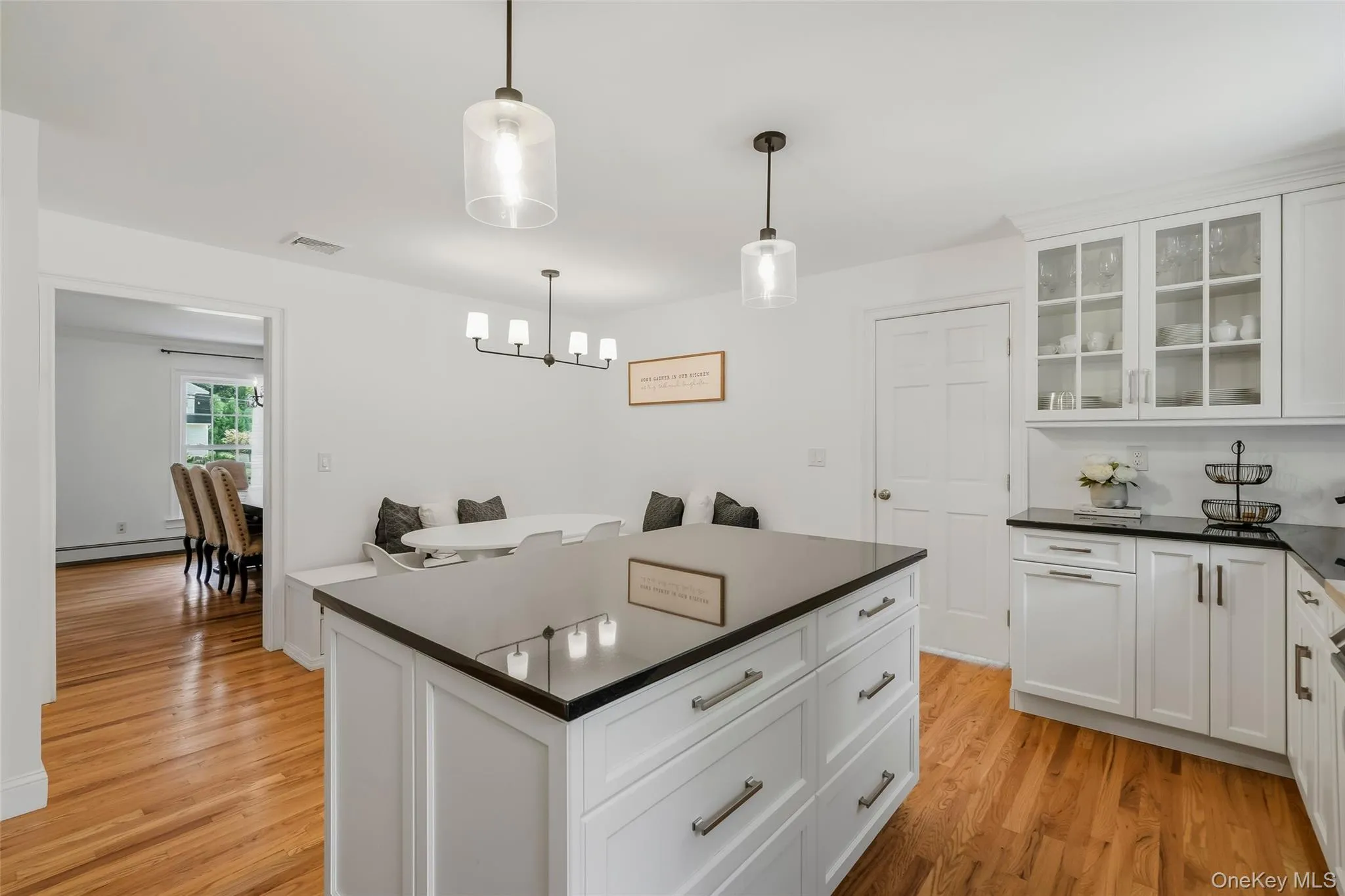 Beautiful eat-in kitchen with granite countertops and large island Beautiful eat-in kitchen with granite countertops and large island