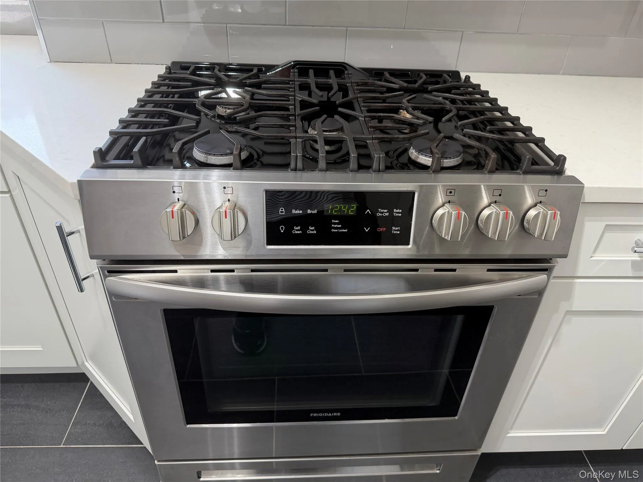 Chef’s range with natural gas burners. Chef’s range with natural gas burners.