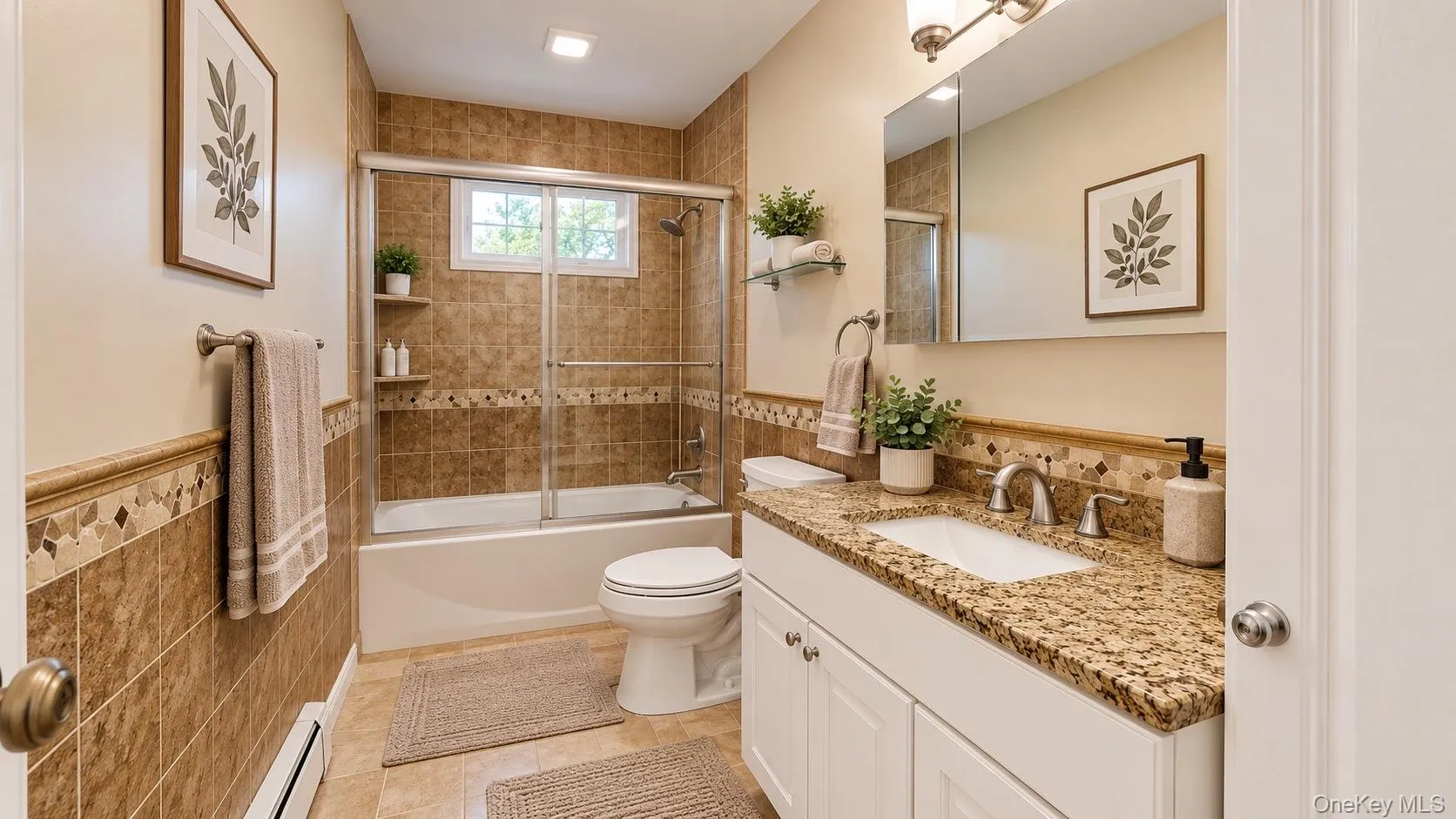Vanity with a granite countertop and an undermount sink Vanity with a granite countertop and an undermount sink