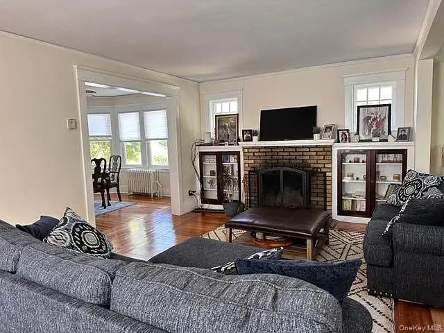 Living room with wood burning fireplace Living room with wood burning fireplace