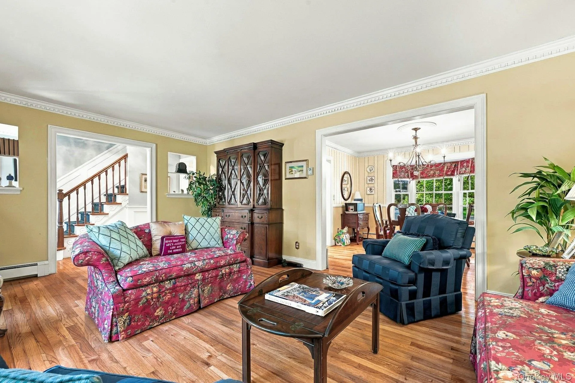 Hardwood floors near entry and staircase. Hardwood floors near entry and staircase.
