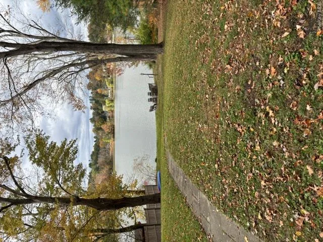 View of green lawn with a water view View of green lawn with a water view