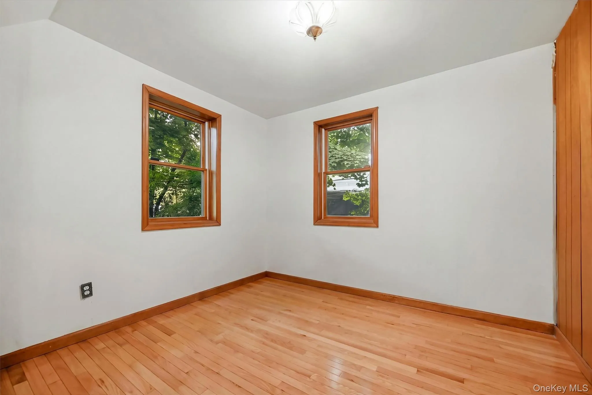 Hardwood flooring with natural wood trim and baseboards Hardwood flooring with natural wood trim and baseboards