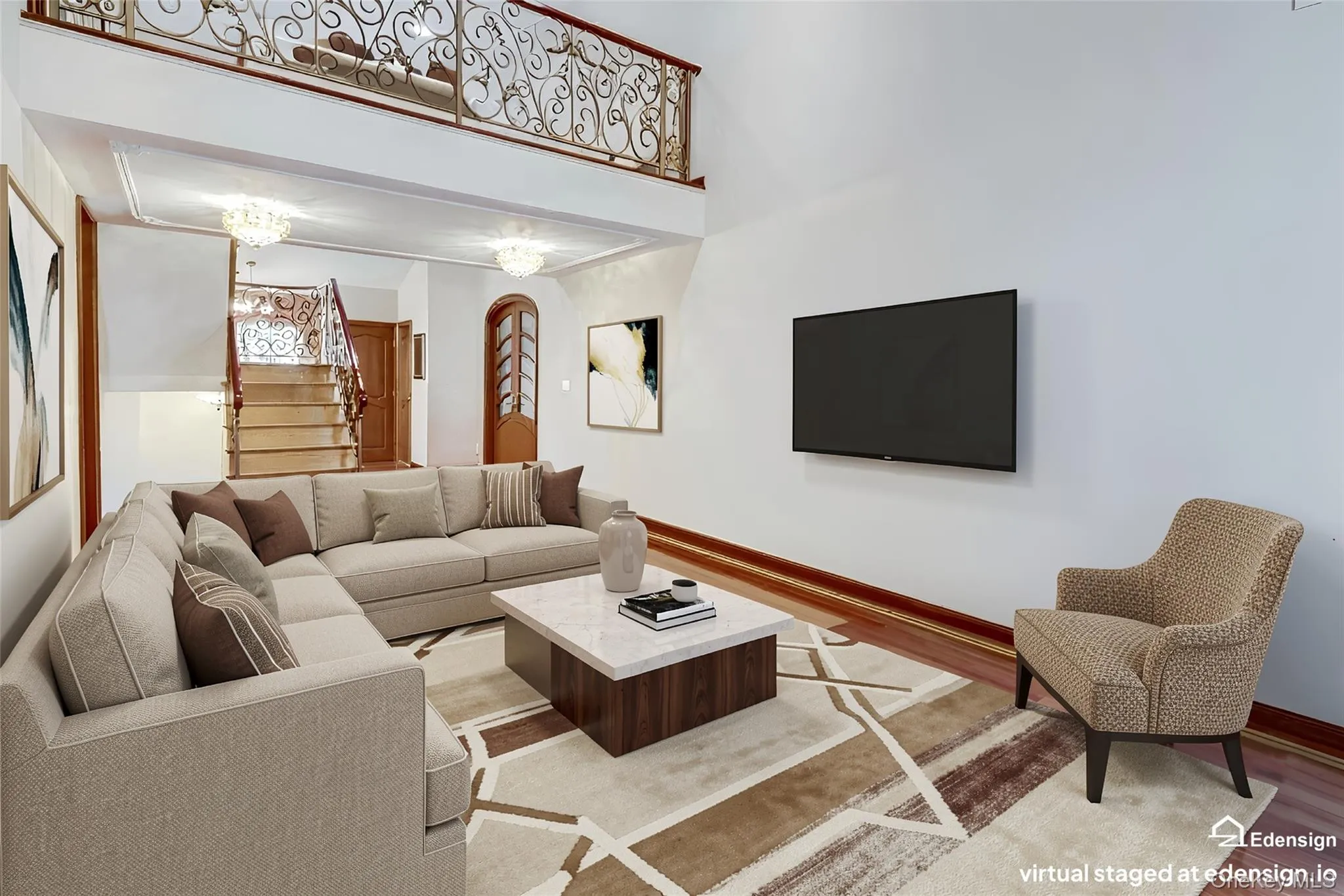 Virtually staged living room Virtually staged living room