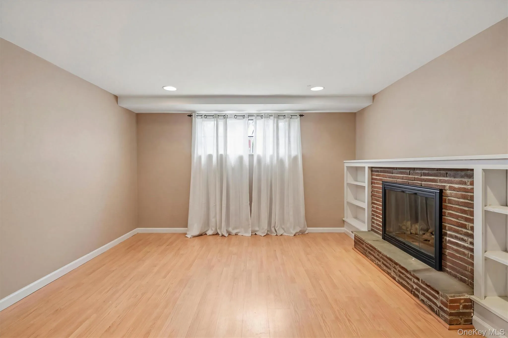 Basement living room and second fireplace Basement living room and second fireplace