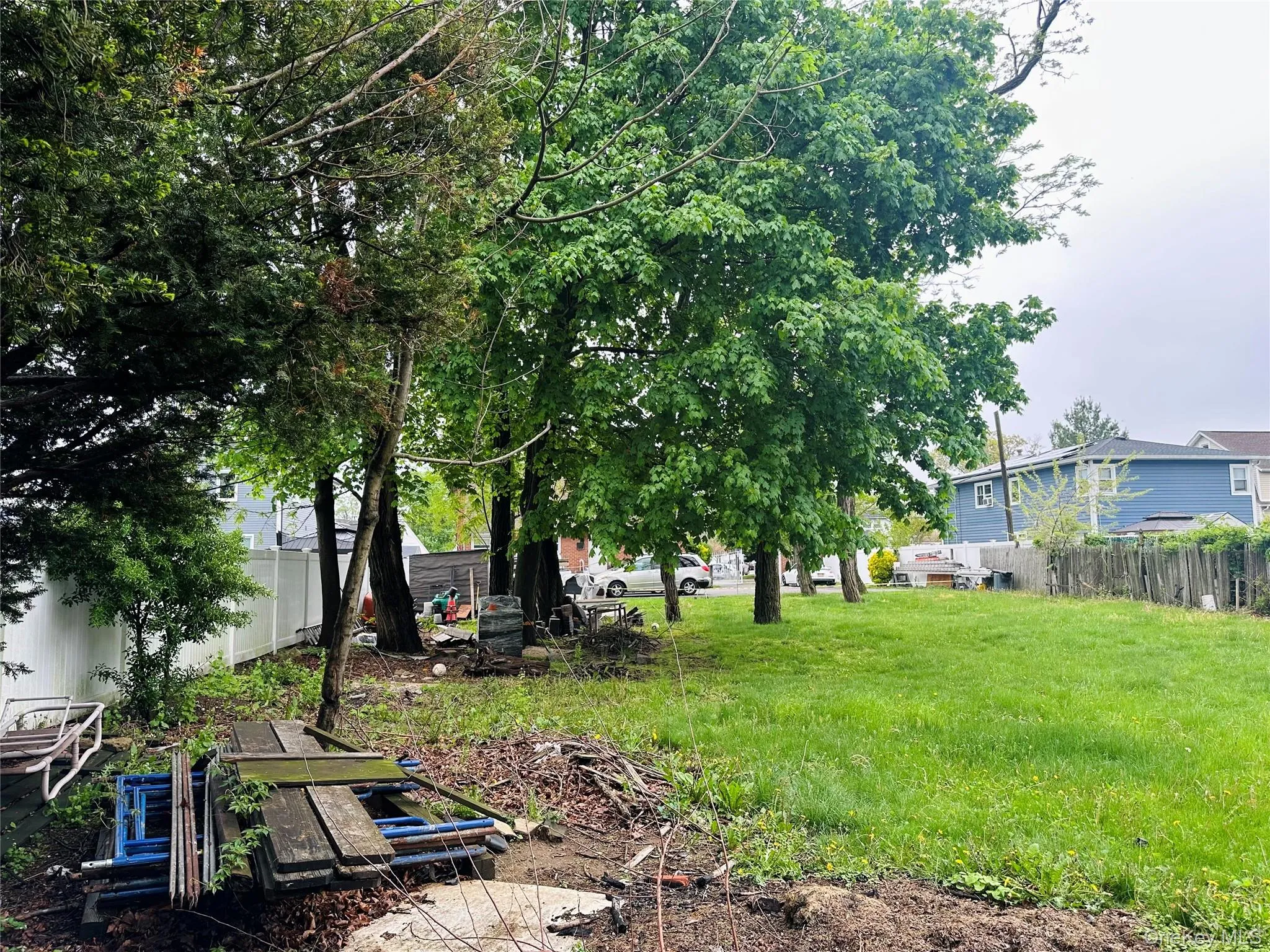 View of yard with fence View of yard with fence