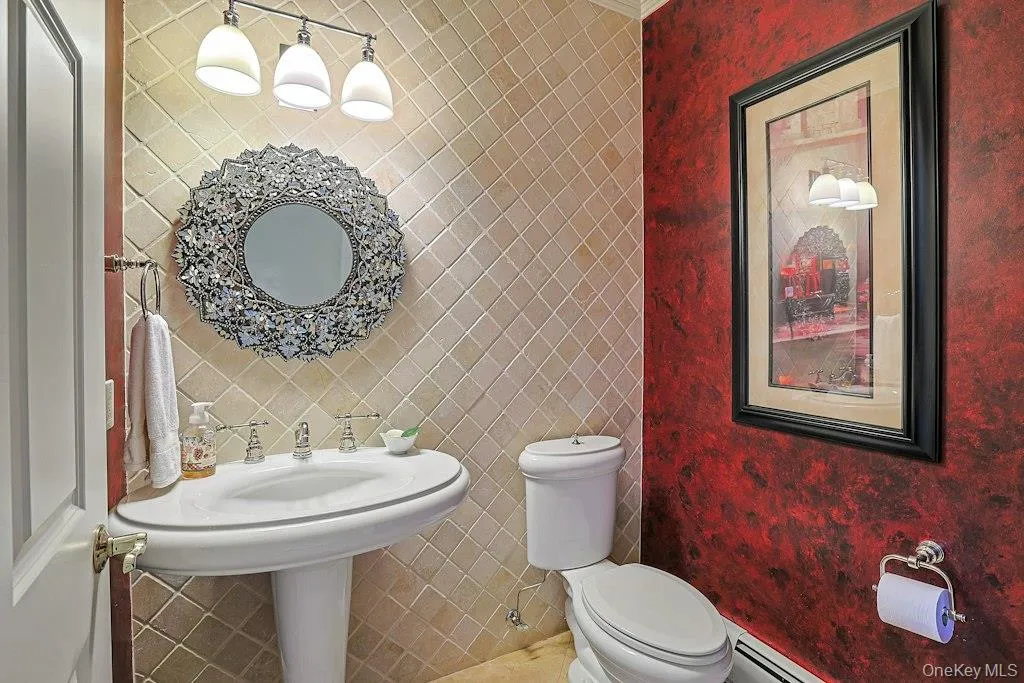 Powder Room Travertine Wall Accent Kohler IV Georges Faucets Accessories Powder Room Travertine Wall Accent Kohler IV Georges Faucets Accessories