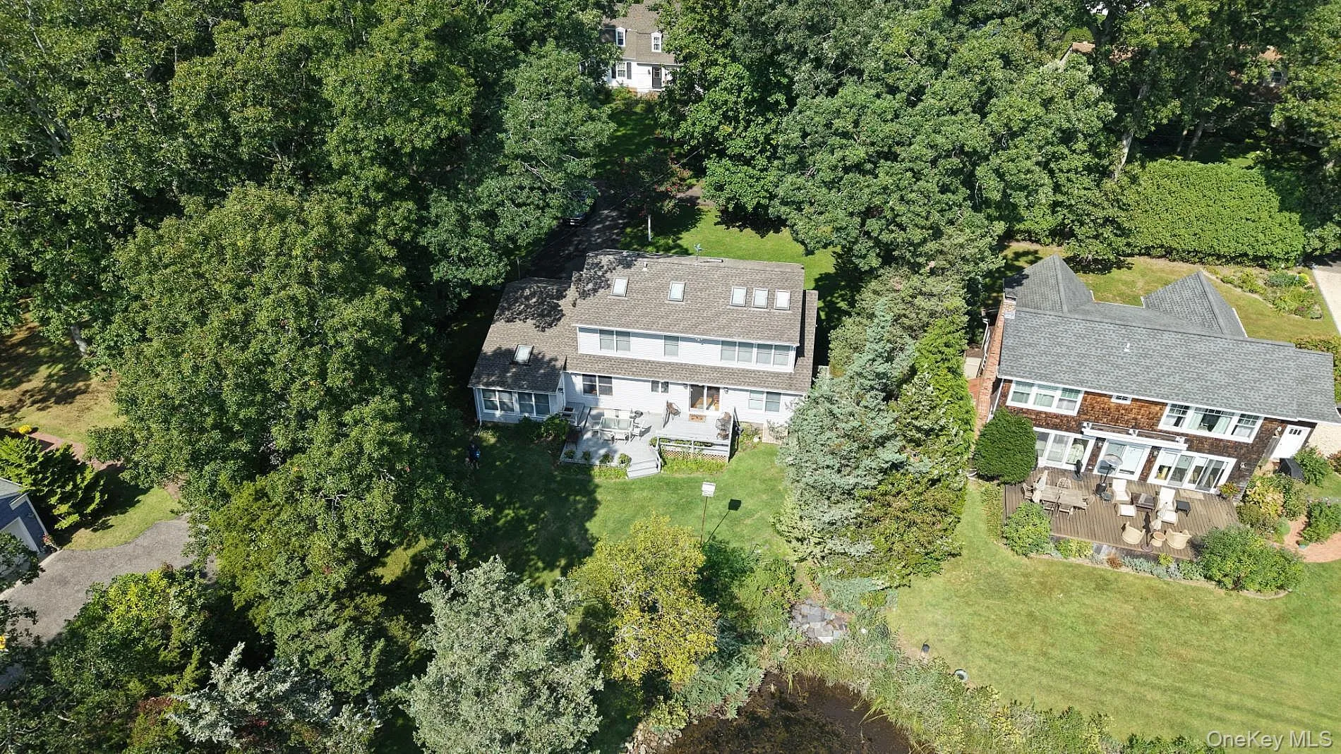 Aerial view of the waterfront property Aerial view of the waterfront property