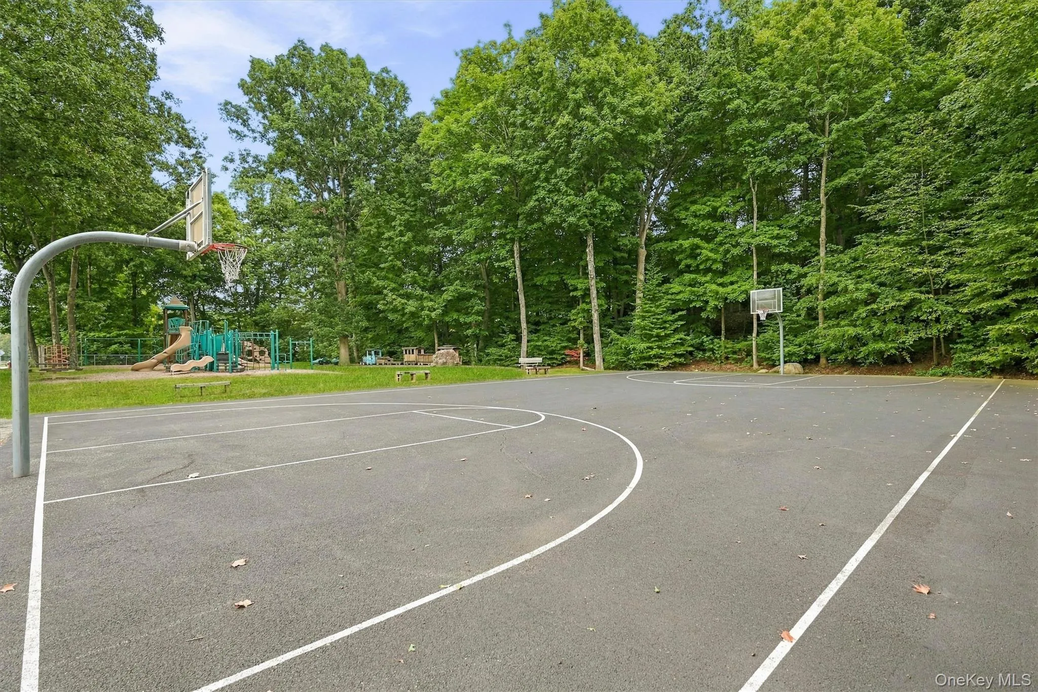 Town basketball court across the street Town basketball court across the street
