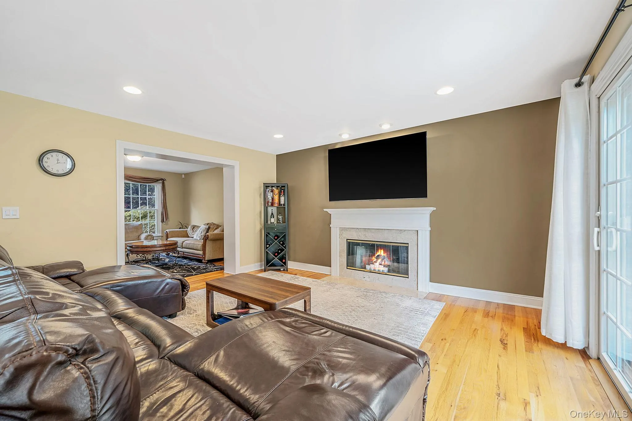 Living Room with Wood Burning Fireplace Living Room with Wood Burning Fireplace