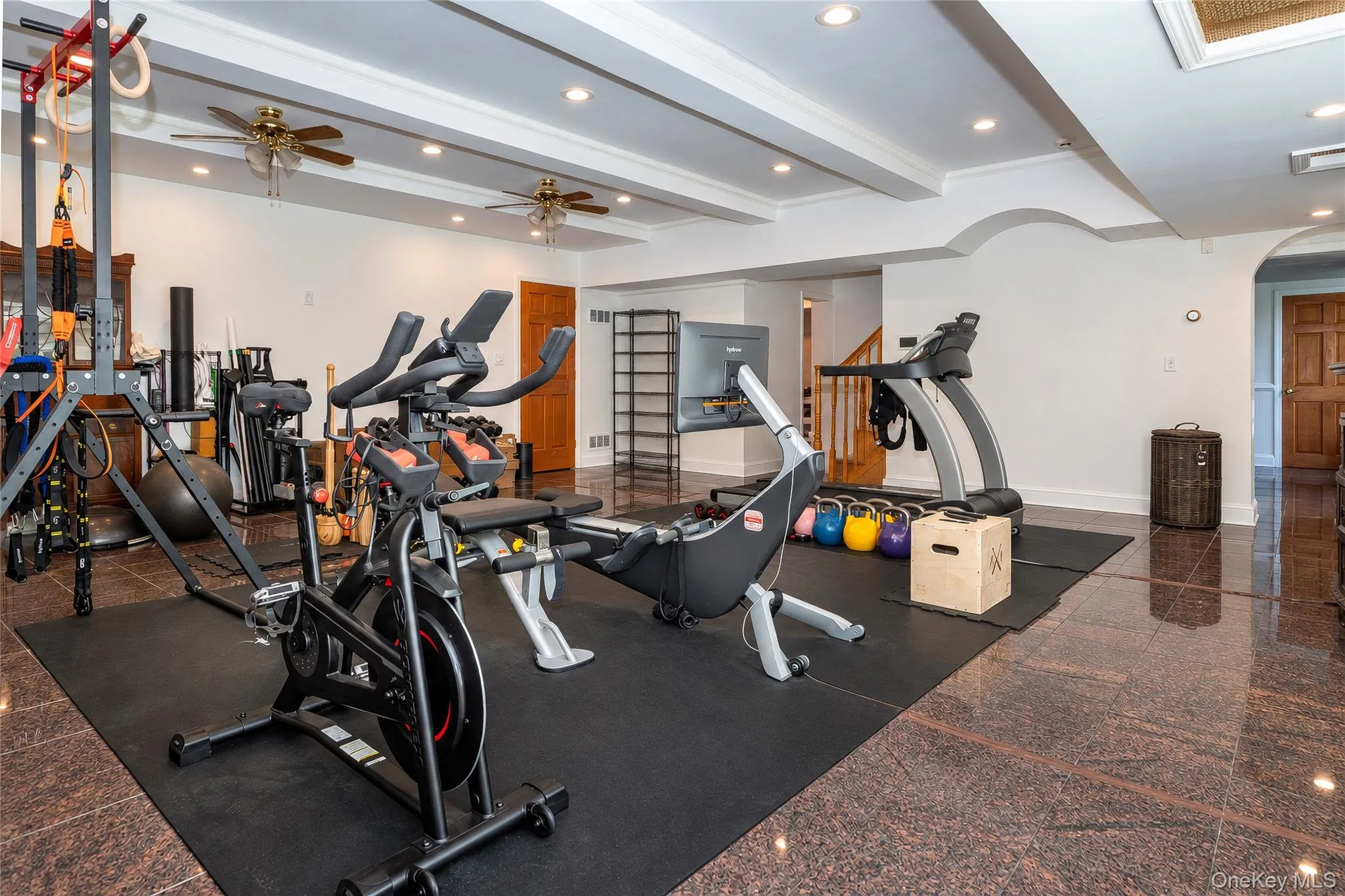 Basement is Currently being used as a full service gym with bathroom and dry sauna. Basement is Currently being used as a full service gym with bathroom and dry sauna.