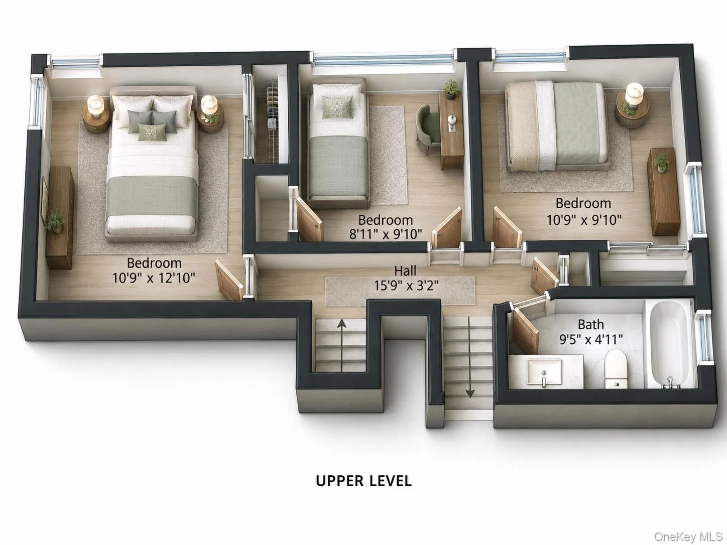 Upper Level for Bedrooms 2,3 & 4.Illustration purpose only. Upper Level for Bedrooms 2,3 & 4.Illustration purpose only.