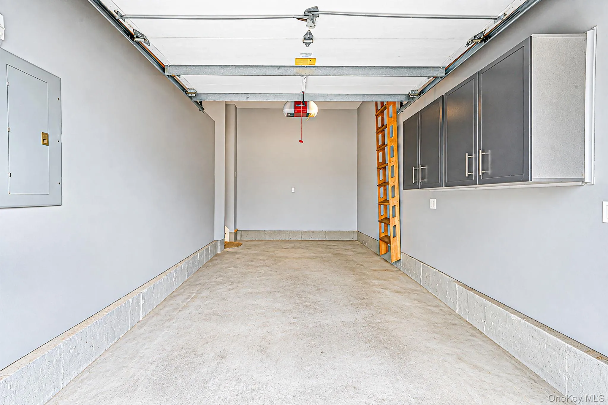 Garage with storage cabinets Garage with storage cabinets