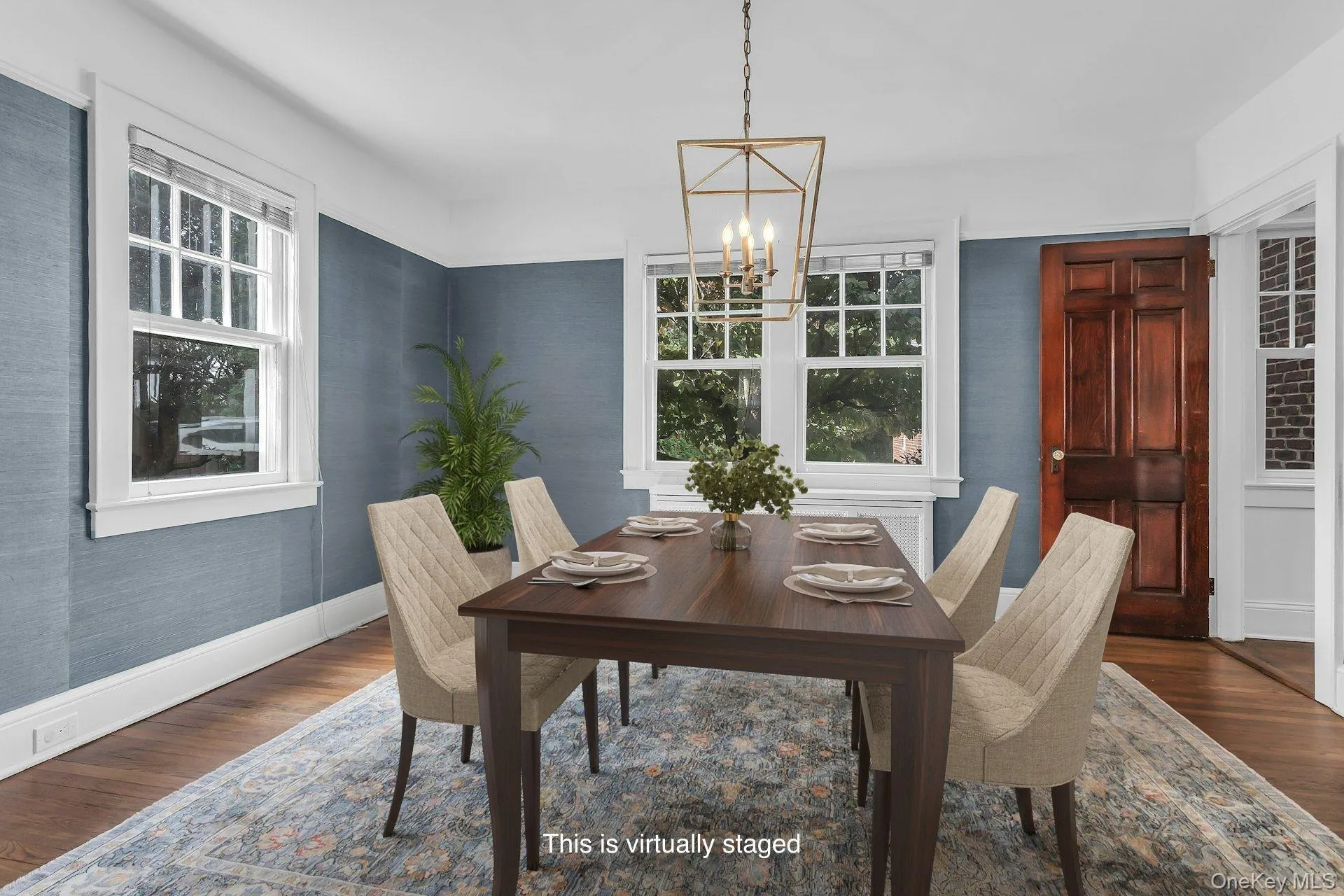 Furniture is virtually staged in the dining room Furniture is virtually staged in the dining room