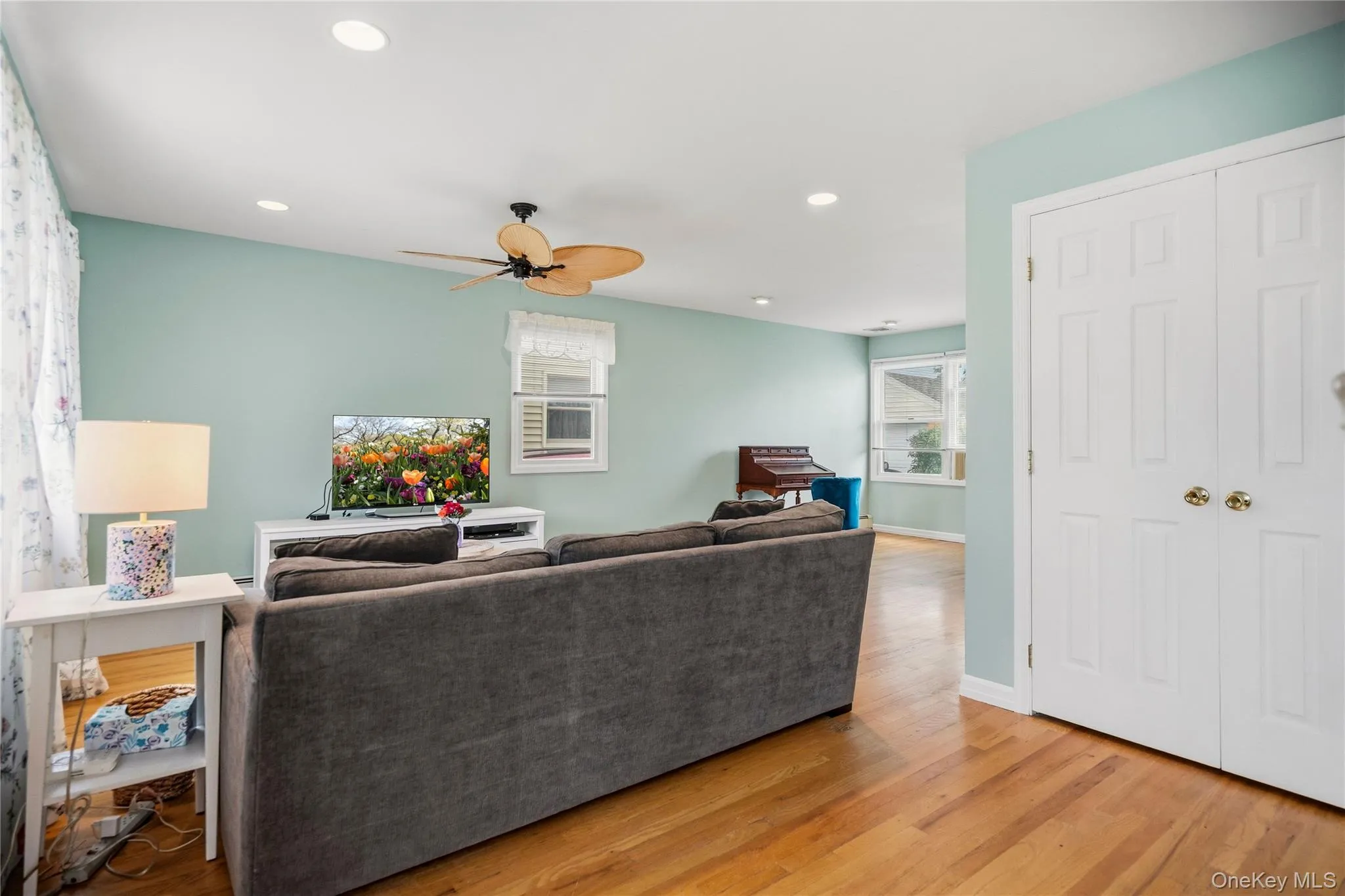 The entrance foyer provides a large coat closet. The entrance foyer provides a large coat closet.