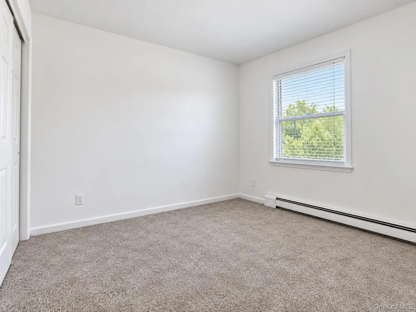 Carpeted flooring with white wall finishes Carpeted flooring with white wall finishes