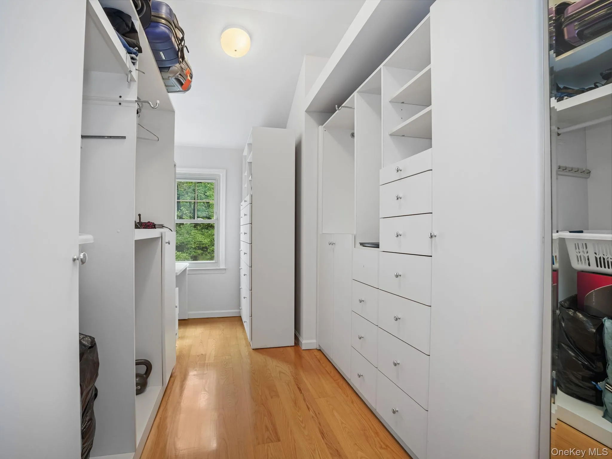 Spacious closet featuring light wood finished floors Spacious closet featuring light wood finished floors