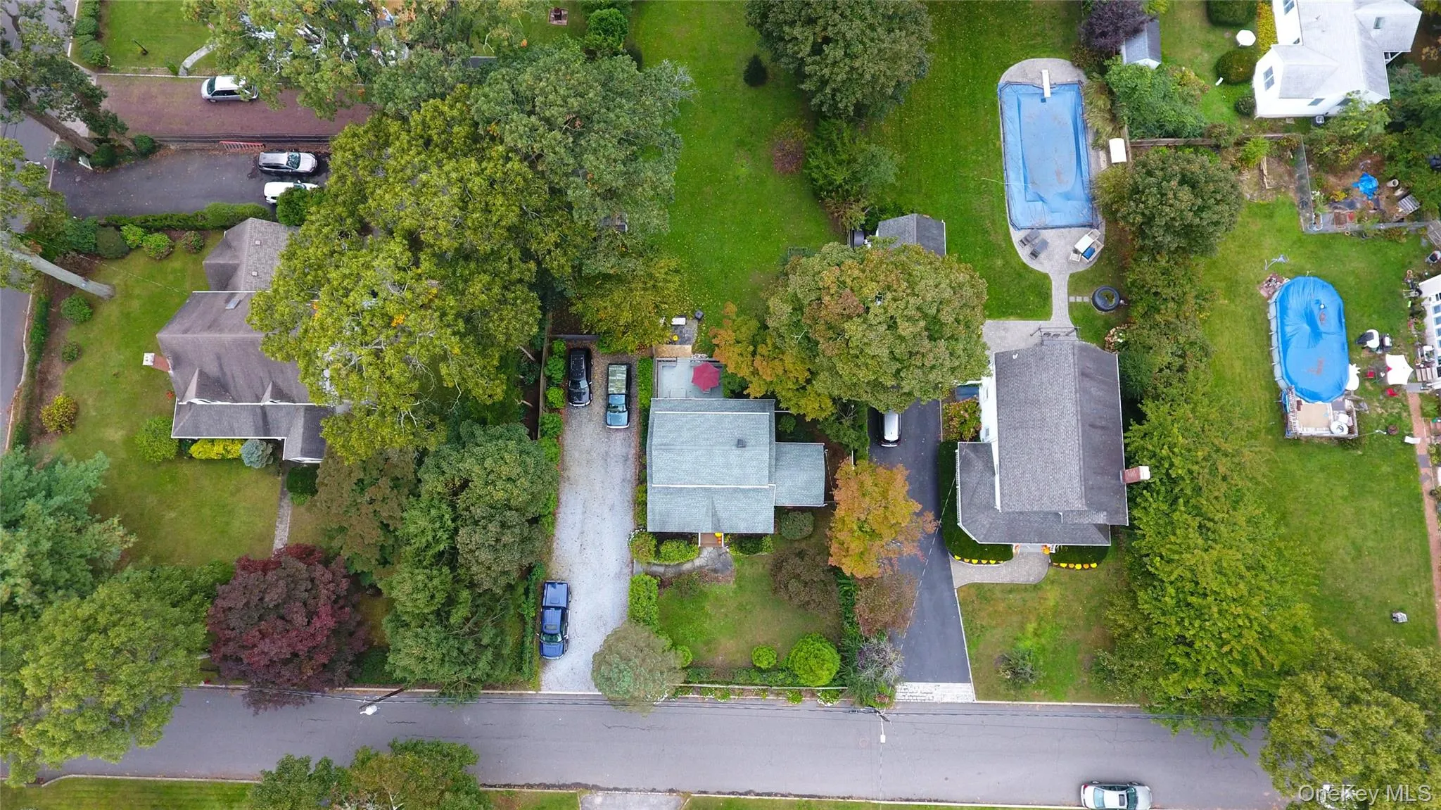 Aerial View of house front and yard Aerial View of house front and yard