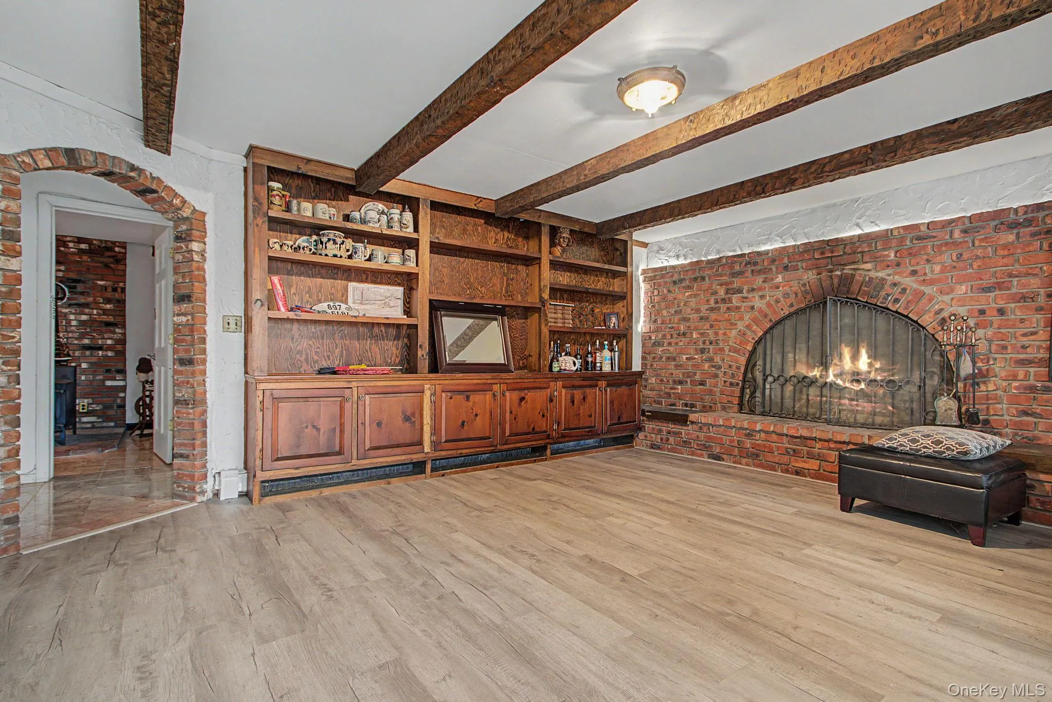 Lower level family room with fireplace Lower level family room with fireplace