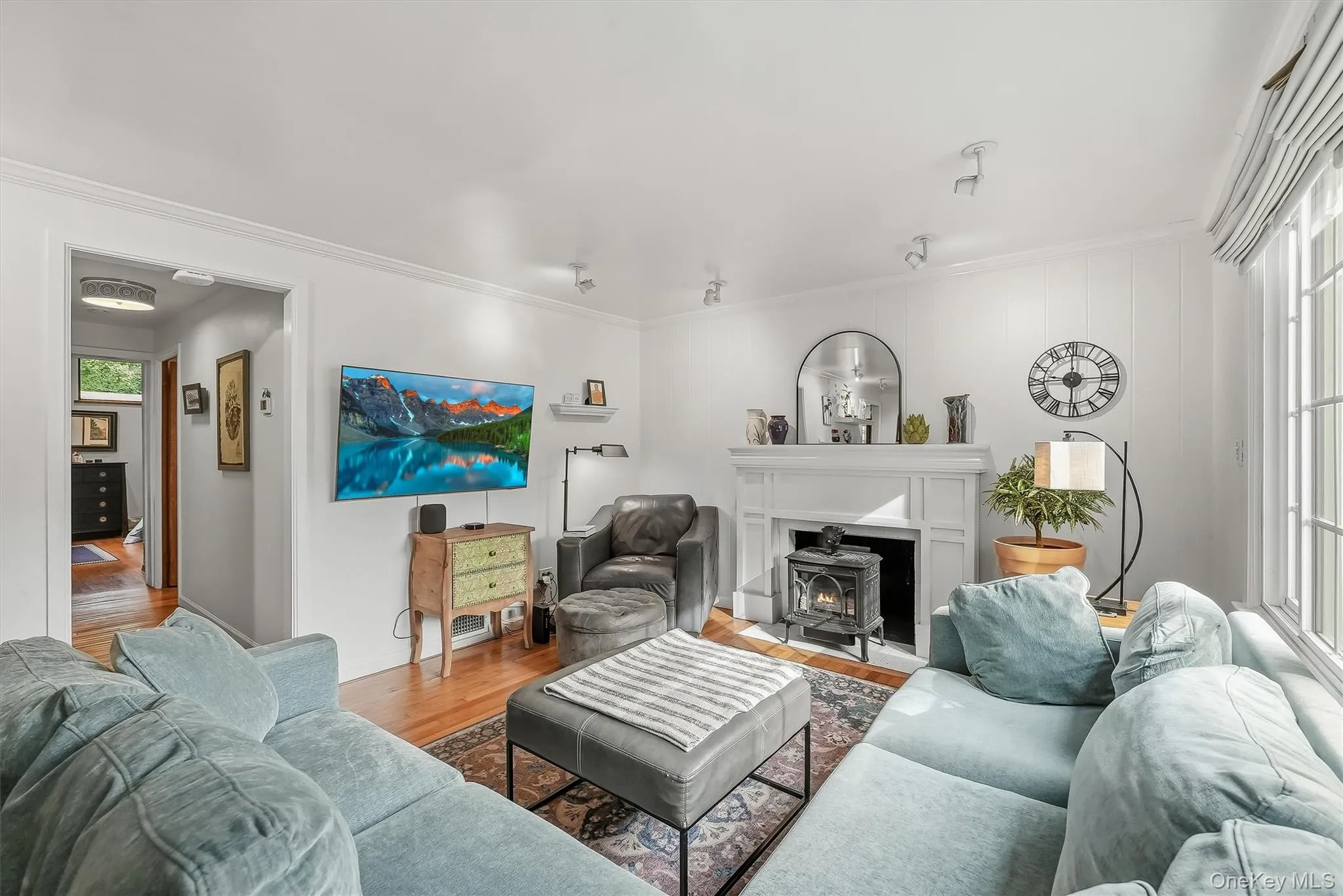Gleaming hardwood flooring accent the home. Gleaming hardwood flooring accent the home.