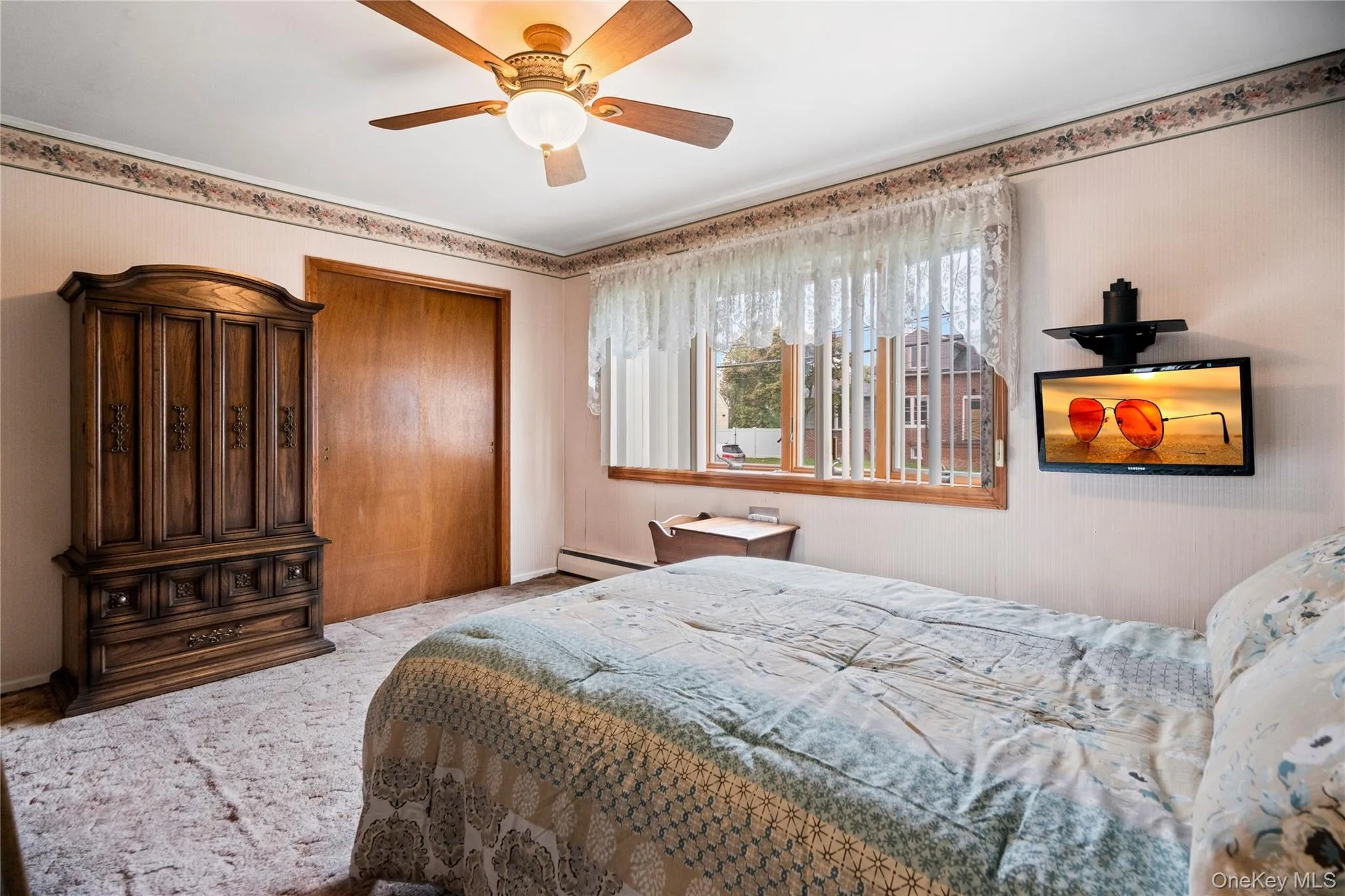 The primary bedroom also has a bow window for lots of natural light and features a large, double closet. The primary bedroom also has a bow window for lots of natural light and features a large, double closet.