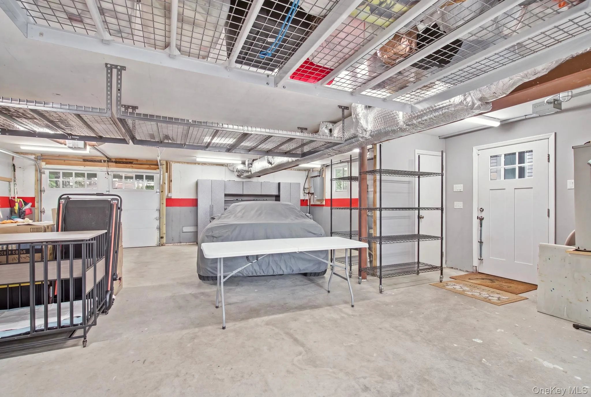 Overhead storage racks and wall mounted storage cabinets Overhead storage racks and wall mounted storage cabinets