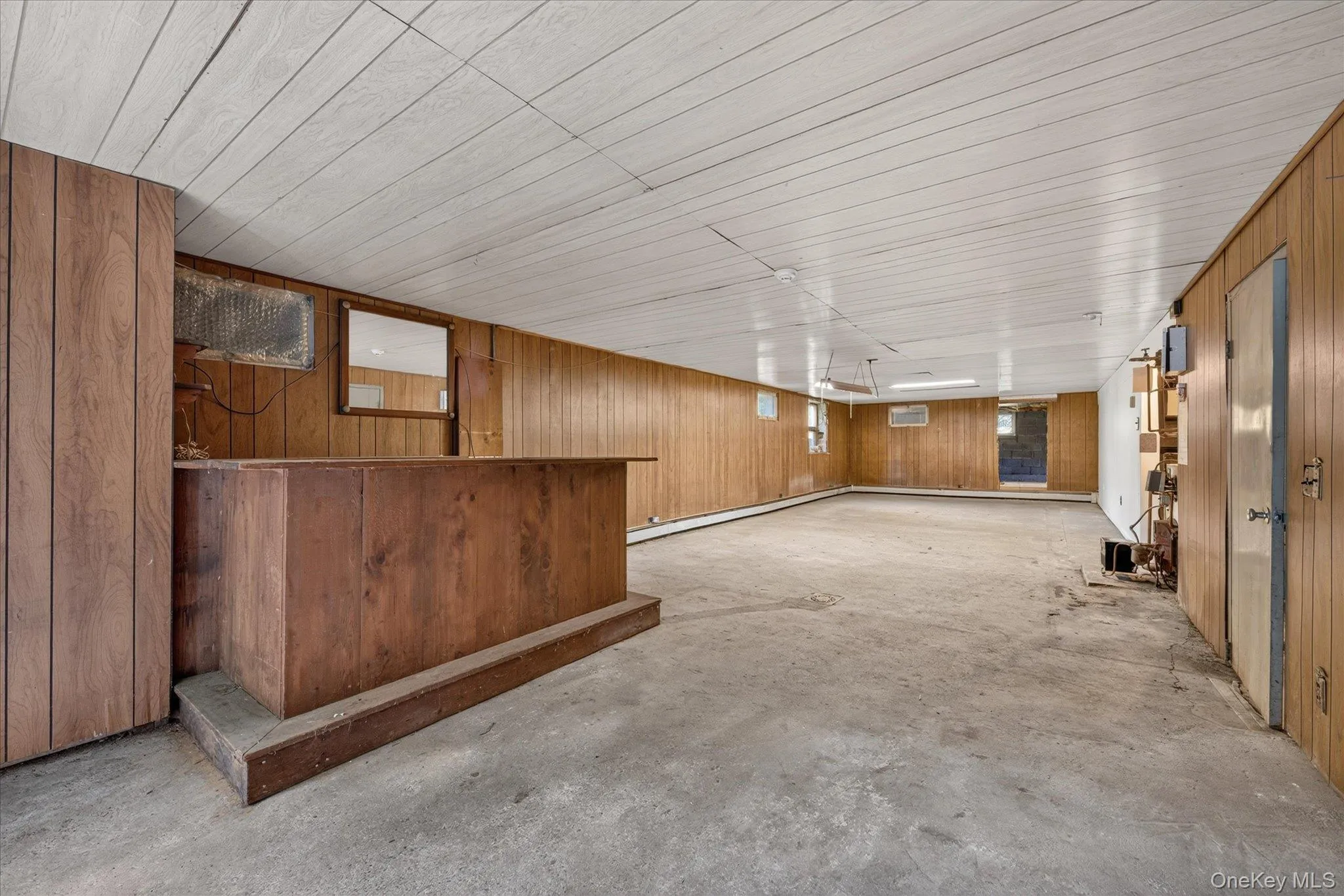 Basement with Hand Made Solid Wood Bar Basement with Hand Made Solid Wood Bar