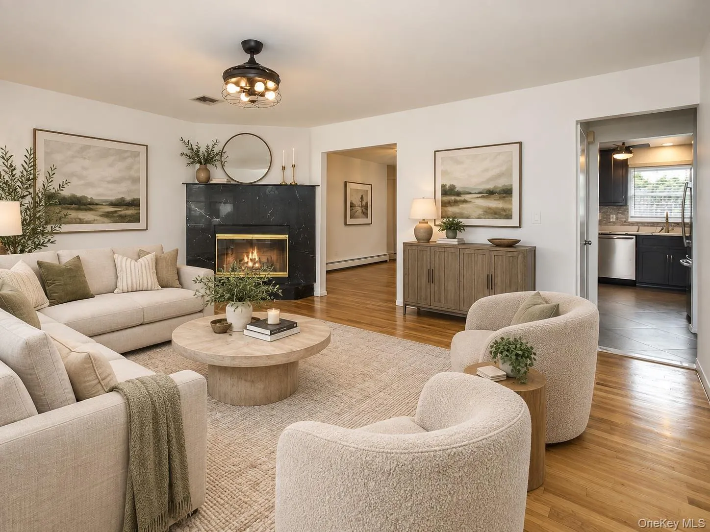 Virtually Staged living room, wood burning fireplace Virtually Staged living room, wood burning fireplace