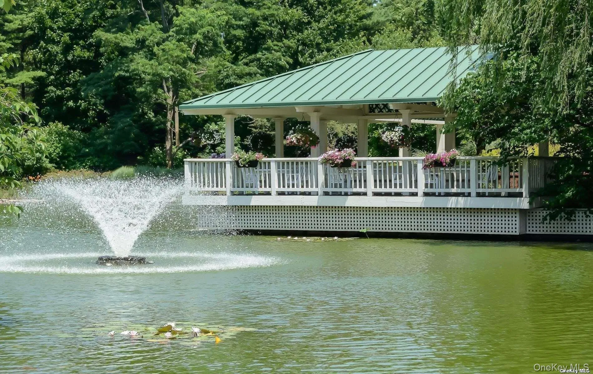 Covered Gazebo on pond Covered Gazebo on pond