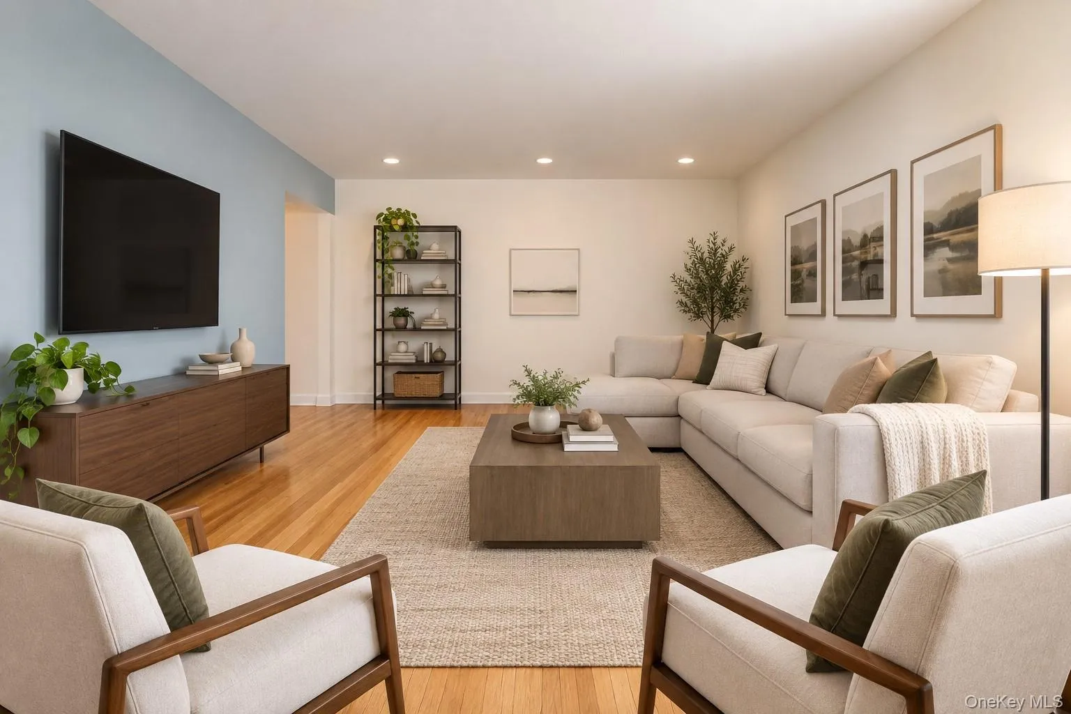 Virtually staged lower level living room Virtually staged lower level living room