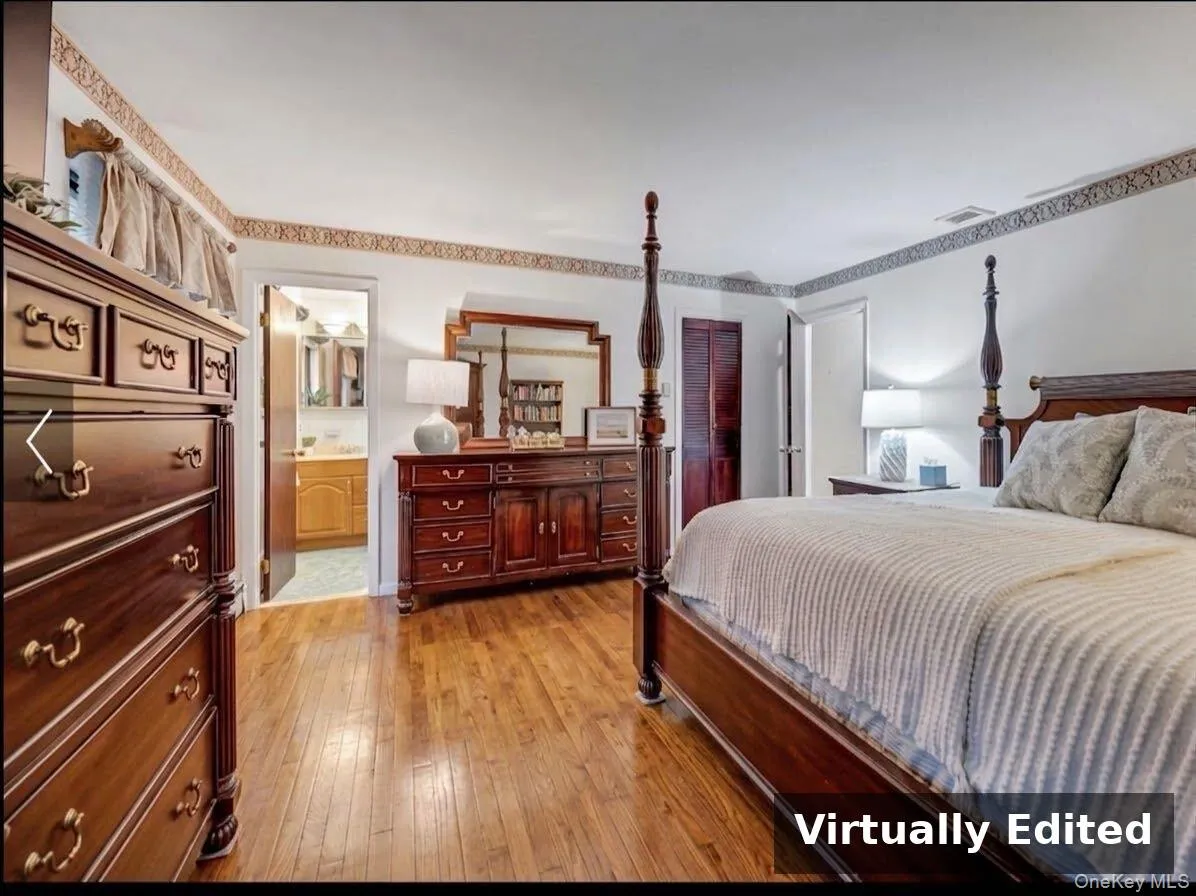 Virtually staged flooring but hardwood is under carpet Virtually staged flooring but hardwood is under carpet