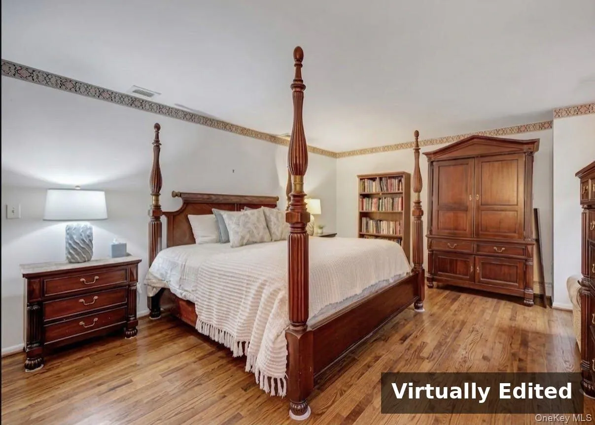 Virtually staged flooring but hardwood is under carpet Virtually staged flooring but hardwood is under carpet