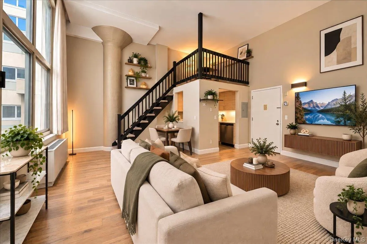 Virtually staged - Living-Dining area Virtually staged - Living-Dining area