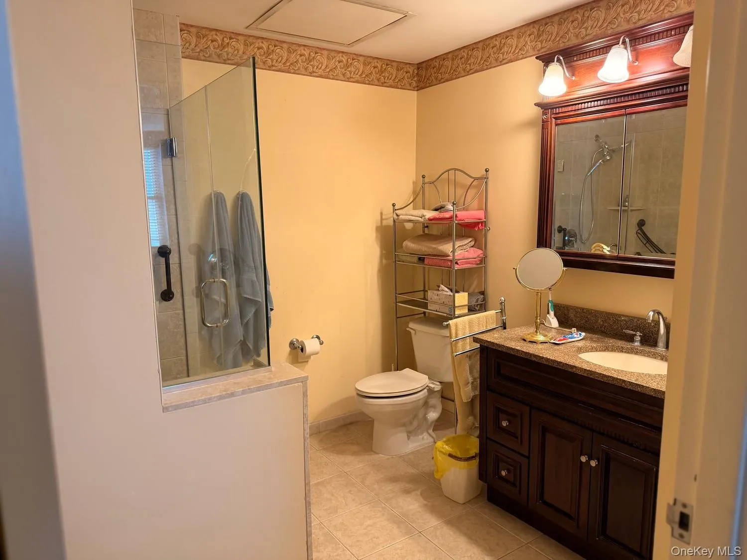 Full Master Bathroom with updated glass walk in shower Full Master Bathroom with updated glass walk in shower