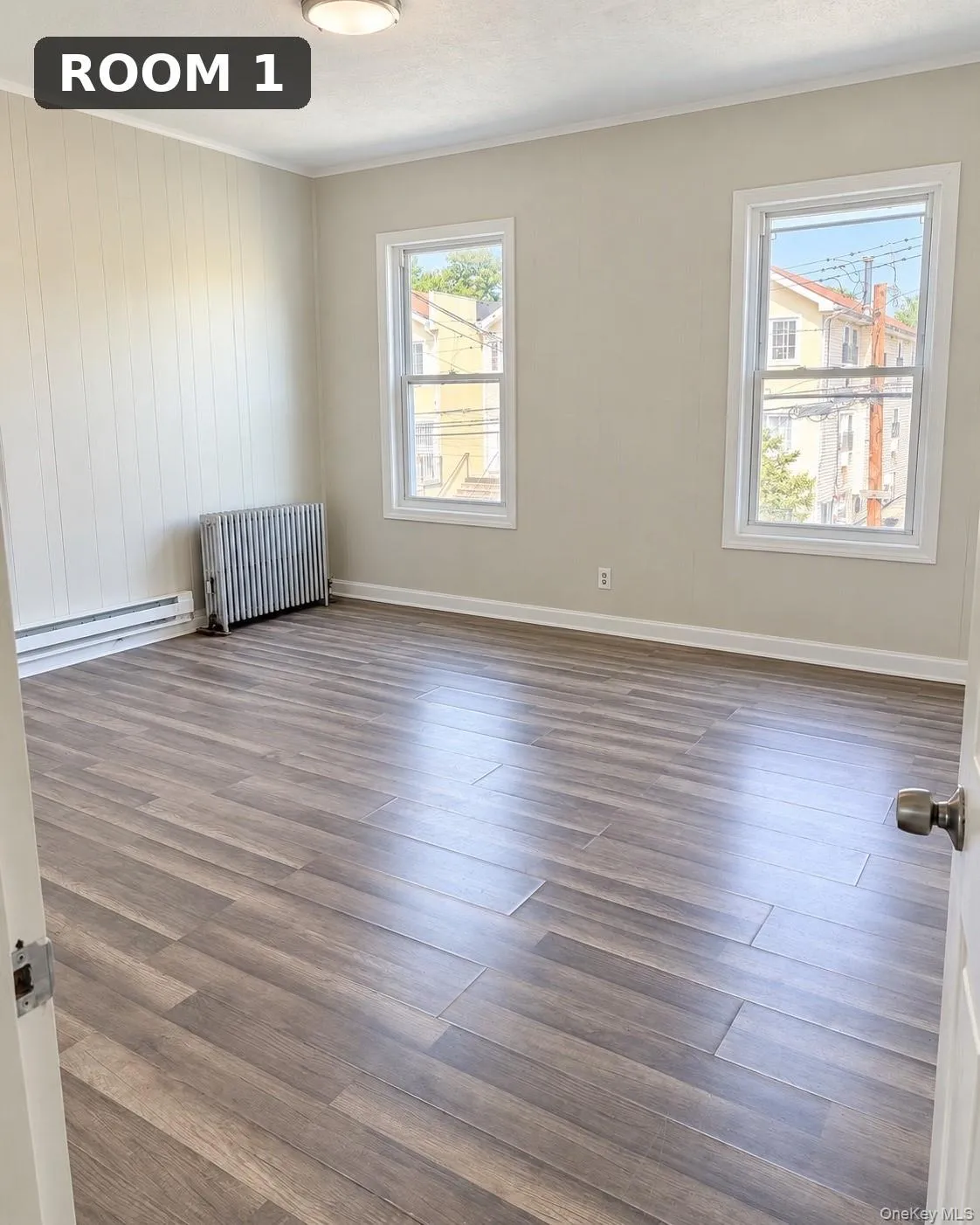 Wood-finish flooring throughout, white interior doors, and crisp white walls Wood-finish flooring throughout, white interior doors, and crisp white walls
