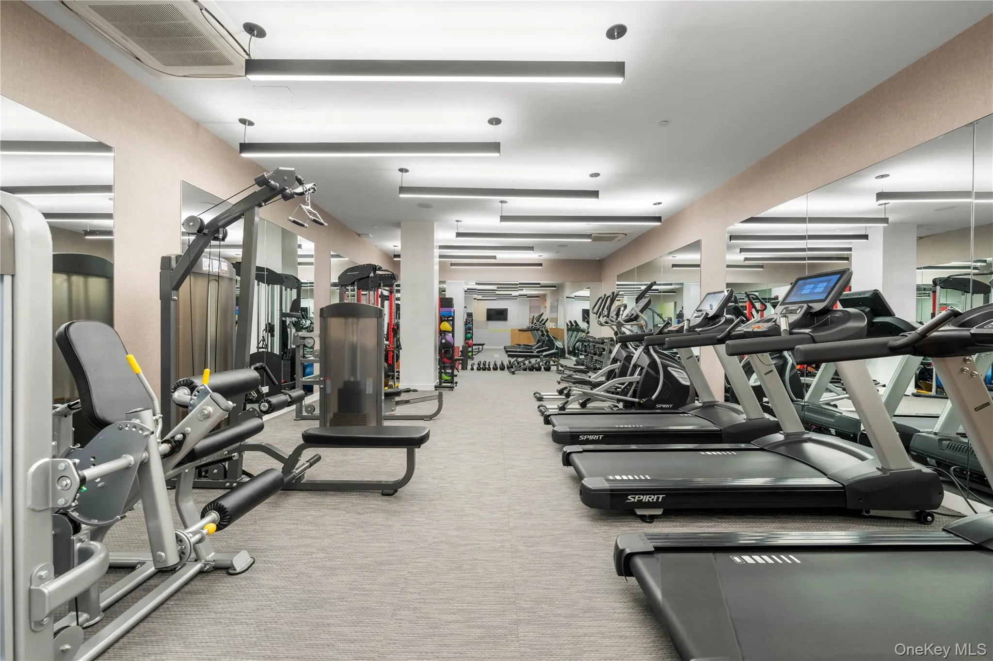 Workout area with cooling unit Workout area with cooling unit