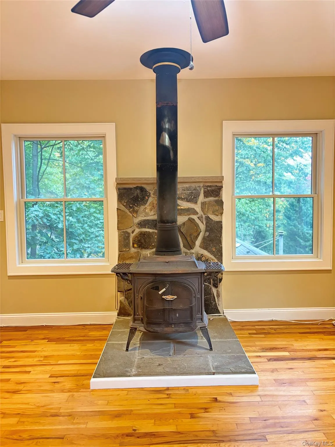 This fireplace provides heat for the entire home, saving on fuel and utility costs This fireplace provides heat for the entire home, saving on fuel and utility costs