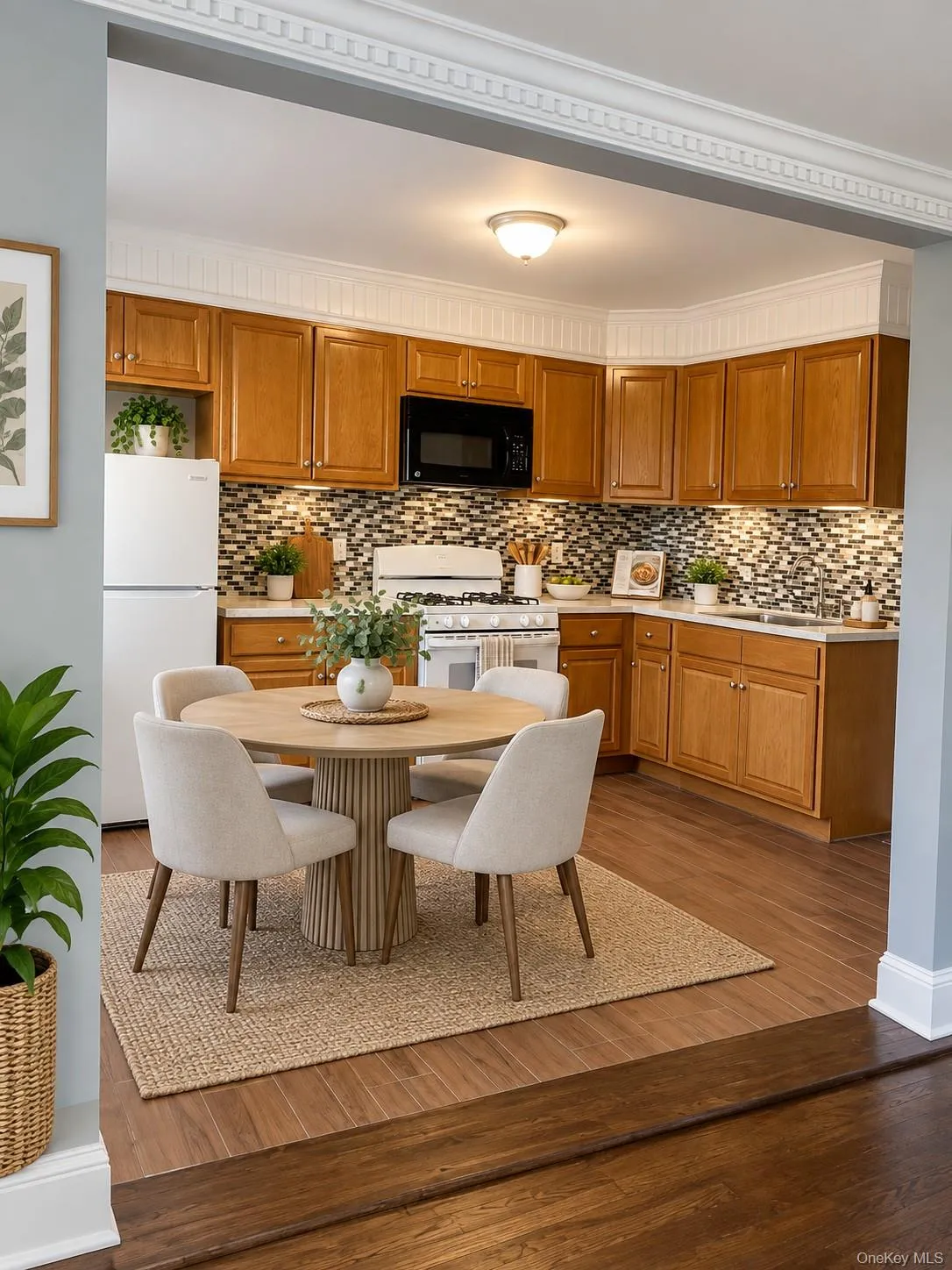 Virtually staged kitchen showing off potential eating area Virtually staged kitchen showing off potential eating area