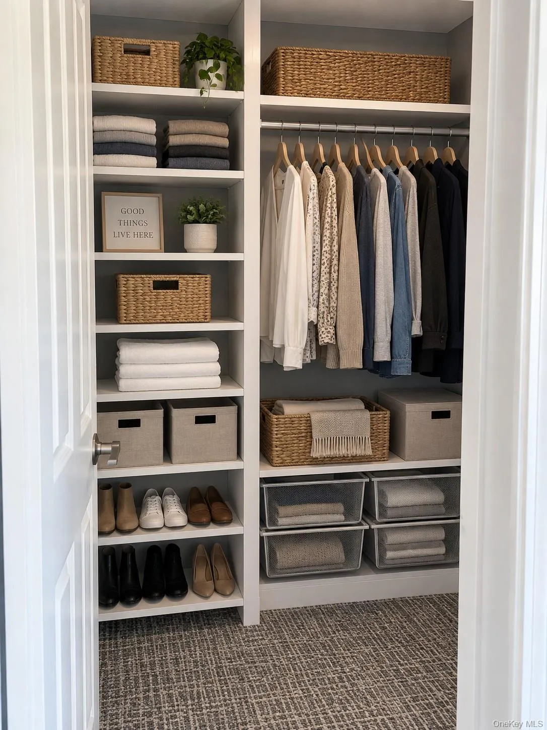 Virtually staged bedroom closet Virtually staged bedroom closet