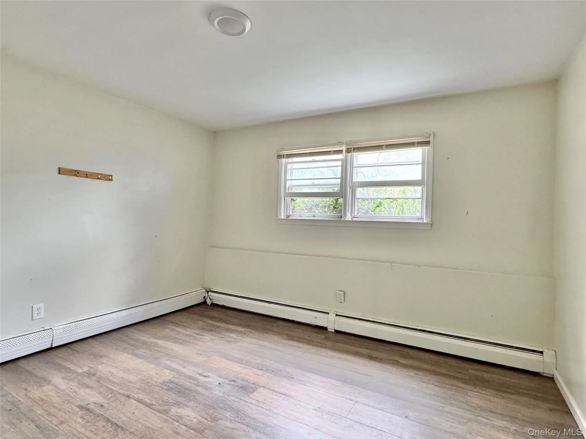 Spare room with wood finished floors and a baseboard radiator Spare room with wood finished floors and a baseboard radiator