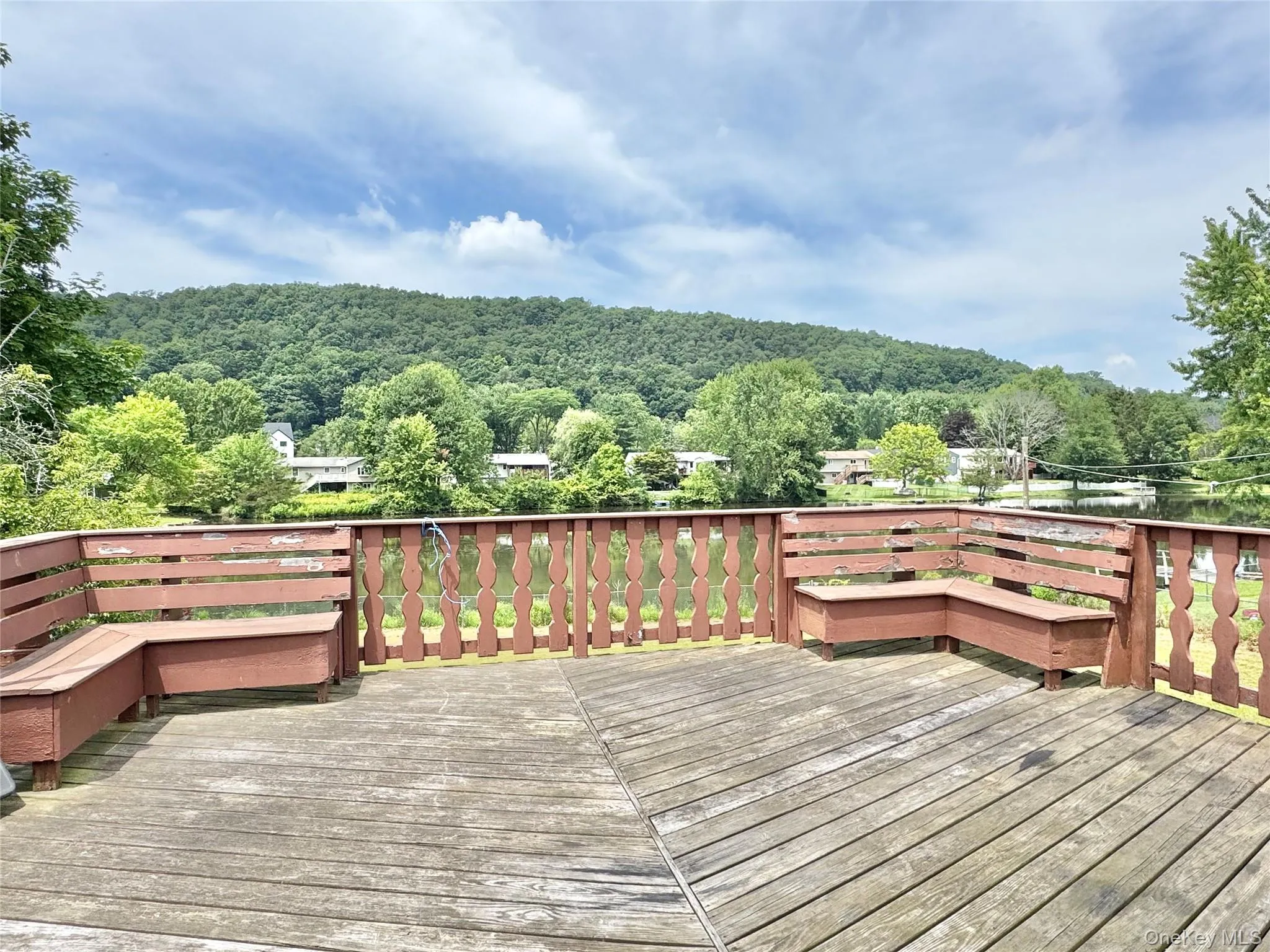 Wooden deck with a forest view Wooden deck with a forest view